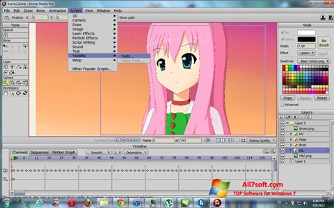 Снимак заслона Anime Studio Windows 7