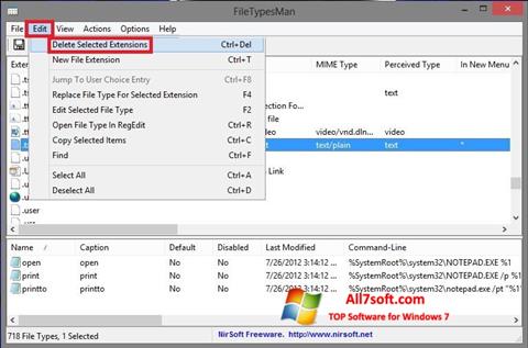 Снимак заслона Unassociate File Types Windows 7