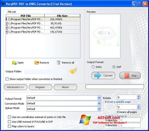 Снимак заслона PDF to DWG Converter Windows 7