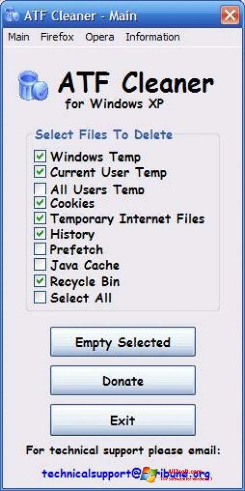 Снимак заслона ATF Cleaner Windows 7