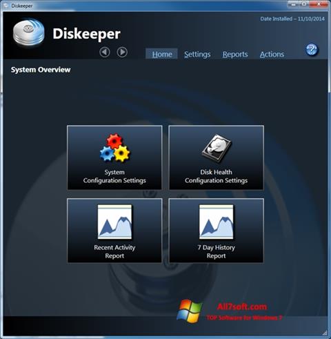 Снимак заслона Diskeeper Windows 7