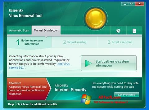 Снимак заслона Kaspersky Virus Removal Tool Windows 7