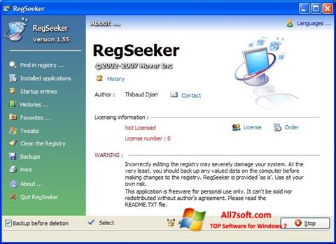 Снимак заслона RegSeeker Windows 7