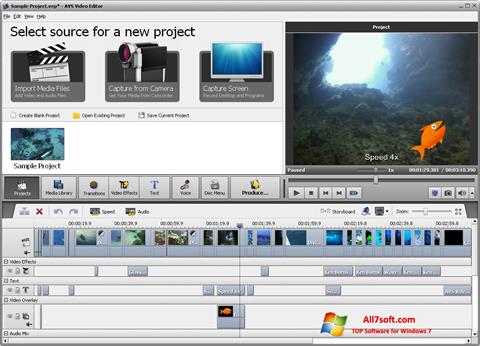 Снимак заслона AVS Video Editor Windows 7