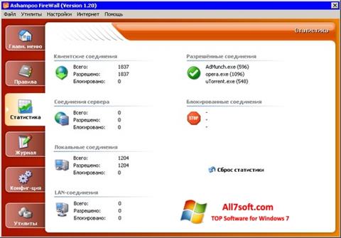 Снимак заслона Ashampoo Firewall Windows 7