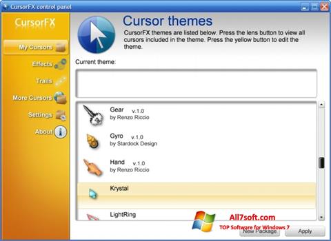 Снимак заслона CursorFX Windows 7