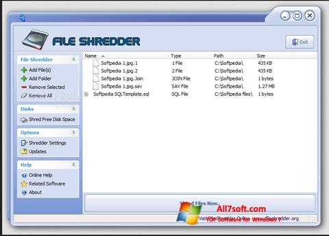 Снимак заслона File Shredder Windows 7