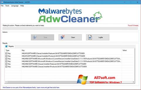 Снимак заслона AdwCleaner Windows 7