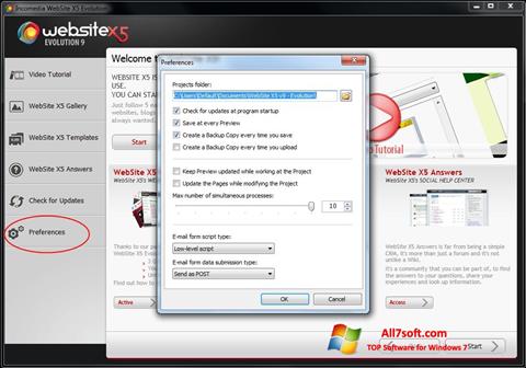 Снимак заслона WebSite X5 Windows 7