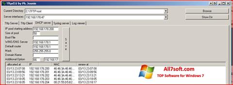 Снимак заслона Tftpd32 Windows 7