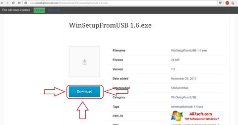 Снимак заслона WinSetupFromUSB Windows 7